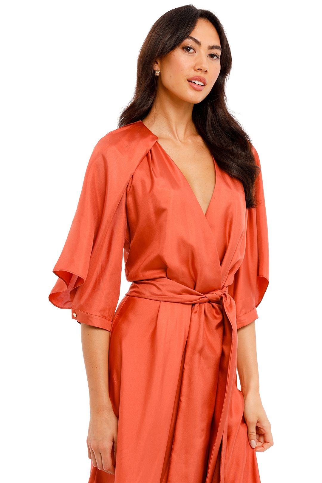 Hire Blush Wrap Dress in Sunset Pink | Ginger and Smart | GlamCorner